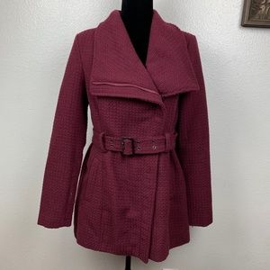 MADDEN GIRL Burgundy Textured  Pea Coat